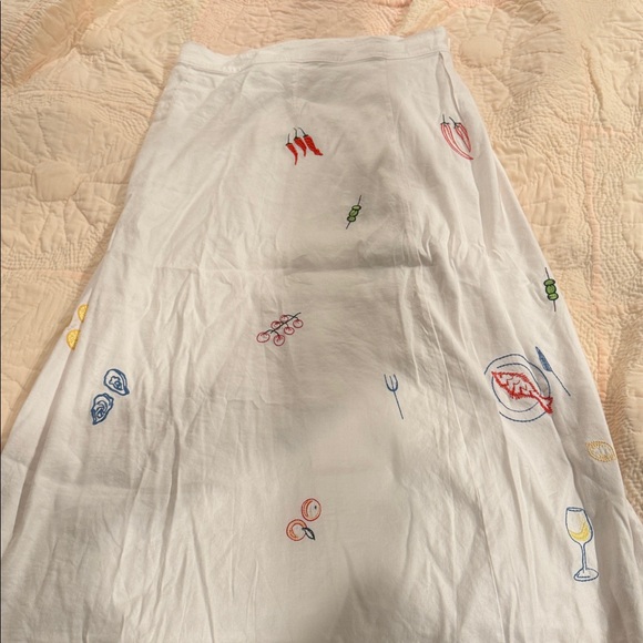 Maeve by Anthropologie wrap Embroidered White Skirt NWT - Picture 6 of 8